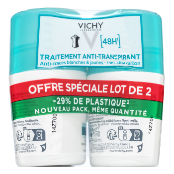 Vichy 48H Anti-Traspirant No White Marks & Yellow Stains Roll-On 2 x 50 ml
