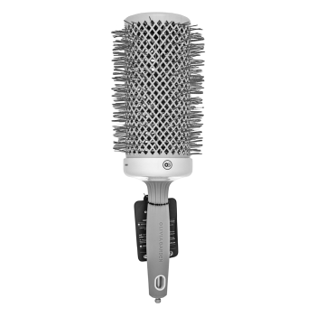 Olivia Garden Expert Blowout Speed Round Brush Wavy Bristles White & Grey 65 mm