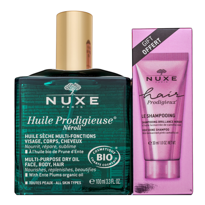 Nuxe Prodigieux Néroli Multi-Purpose Dry Oil + High Shine Shampoo 100 ml + 30 ml